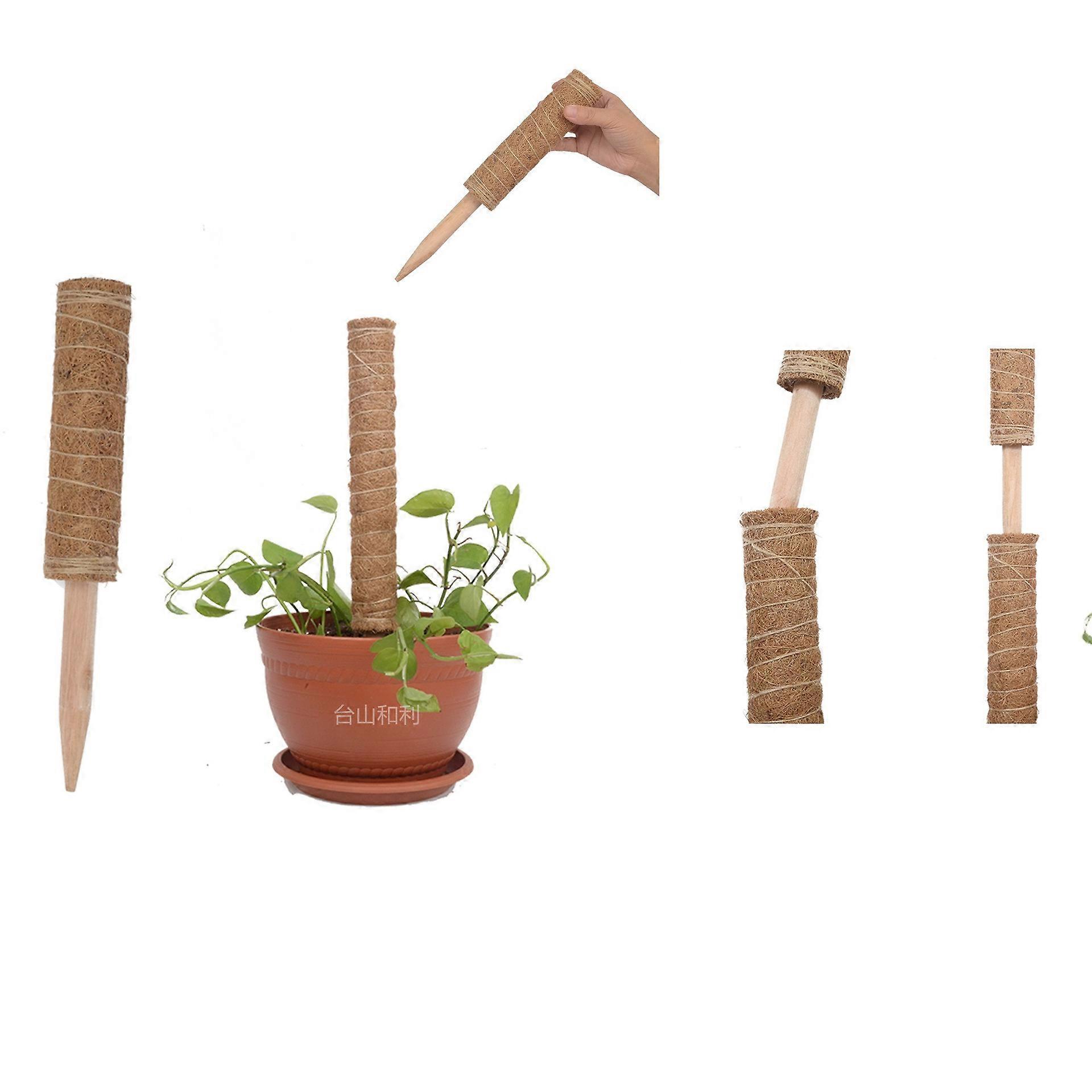 4Pcs 42cm Coir Stick for Plants, Moss Pole for Cheese Plant with Plant Ties and Labels Overlapped Garden Support