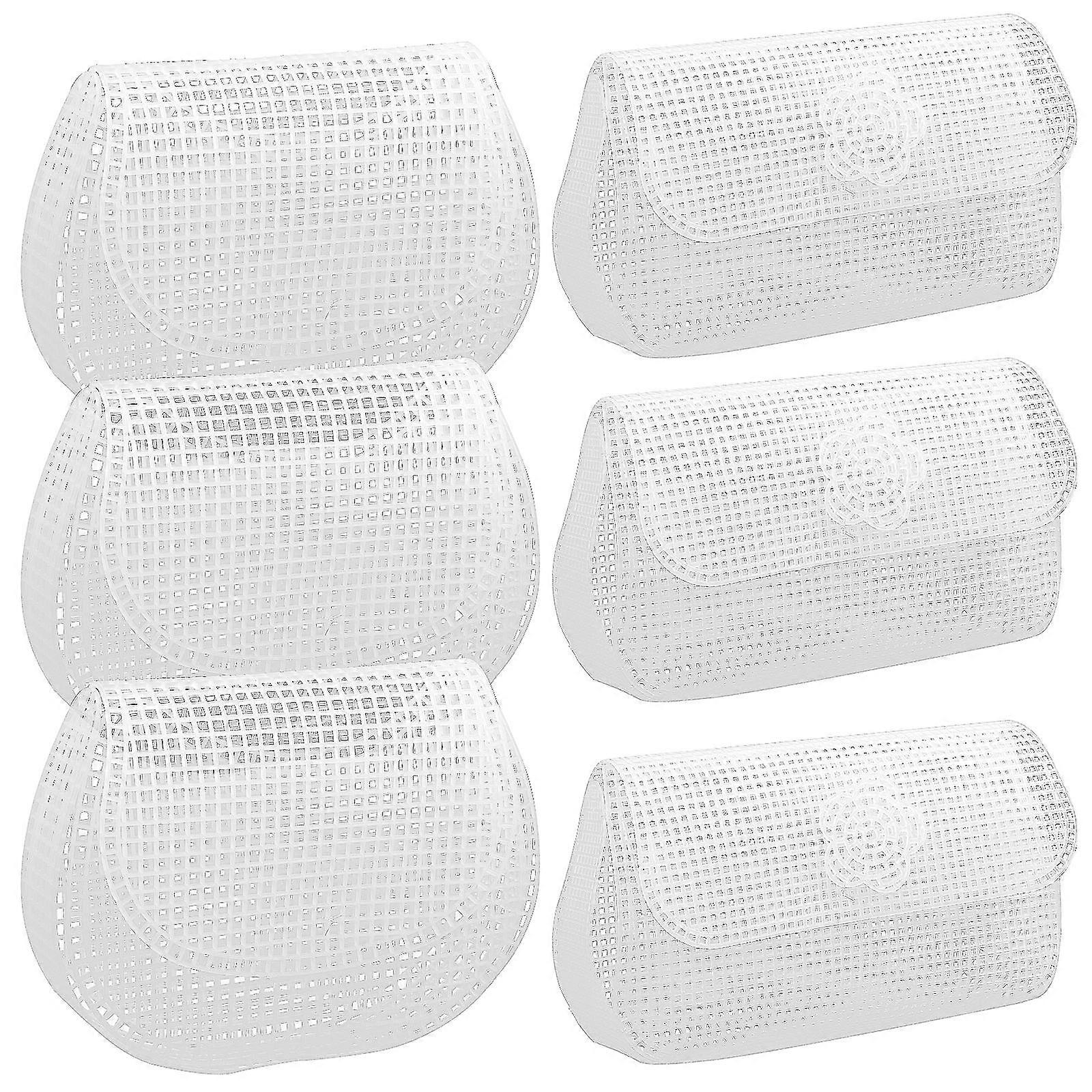 6pcs Mesh Canvas Sheets Crochet Bag Sewing Canvas Sheets Purse Making Accessories