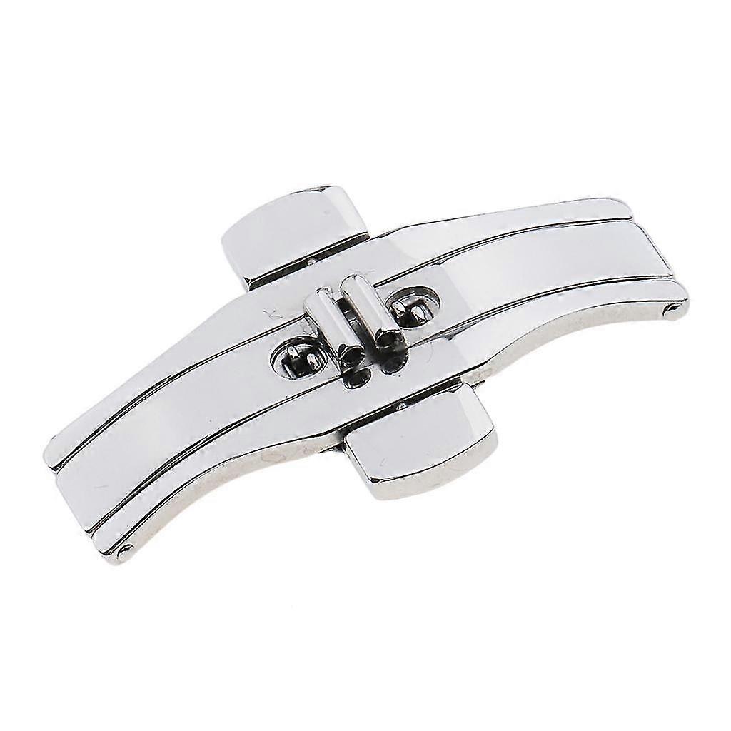 Stainless Steel Double Push Button Butterfly Deployment Watch Buckle - 5x18mm