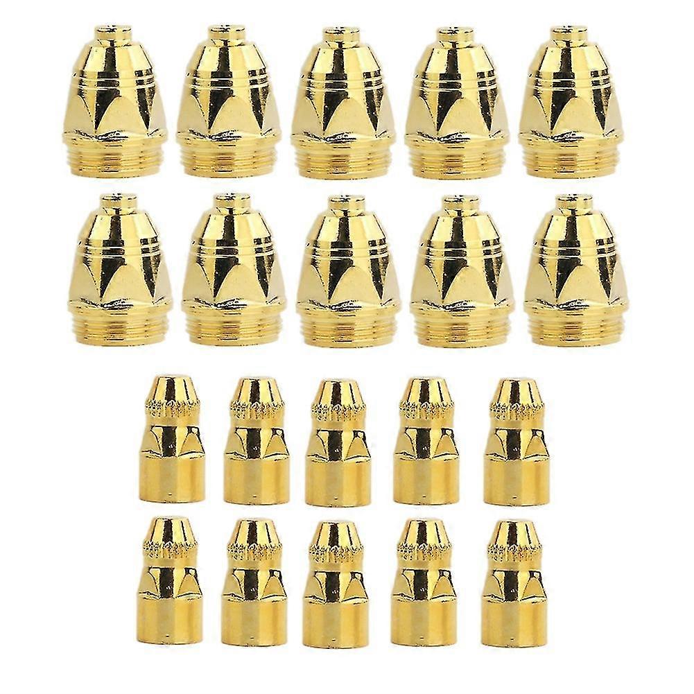 10 Sets/lot P80 Air Plasma Consumables Golden Cnc Cutting Machine Plasma Cutter Nozzle Hafnium Elec-haoyi