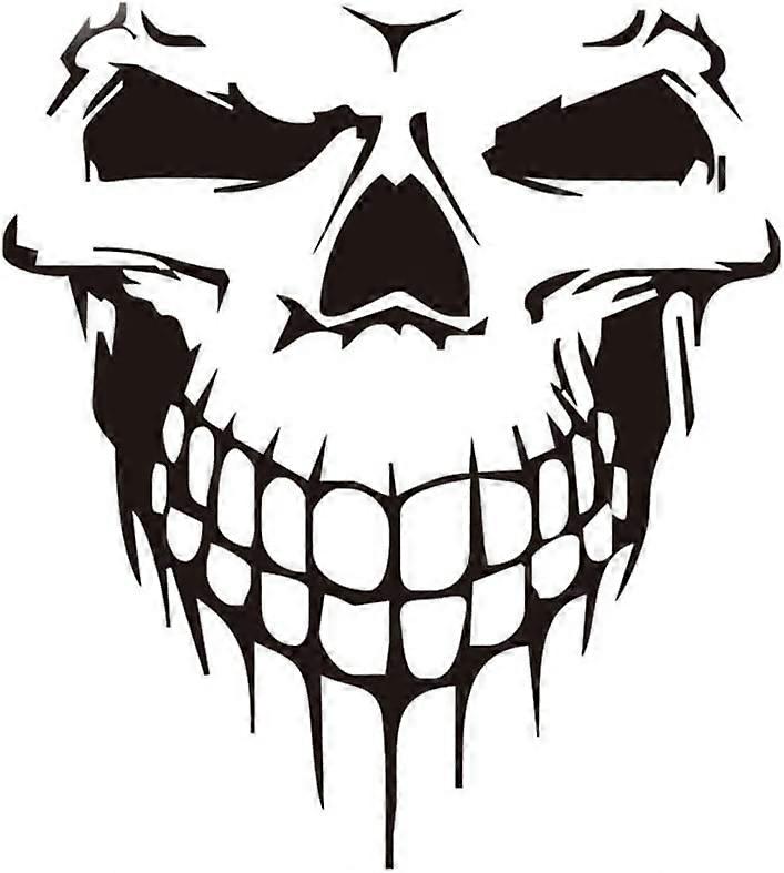 Large Decorative Car Sticker Black Skull Pattern