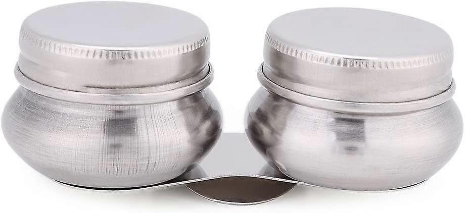 1pc Stainless Steel Large Double Dipper Palette Cup Oil Container Paint Megilp Turpentine Solvent Container with Screw Cap