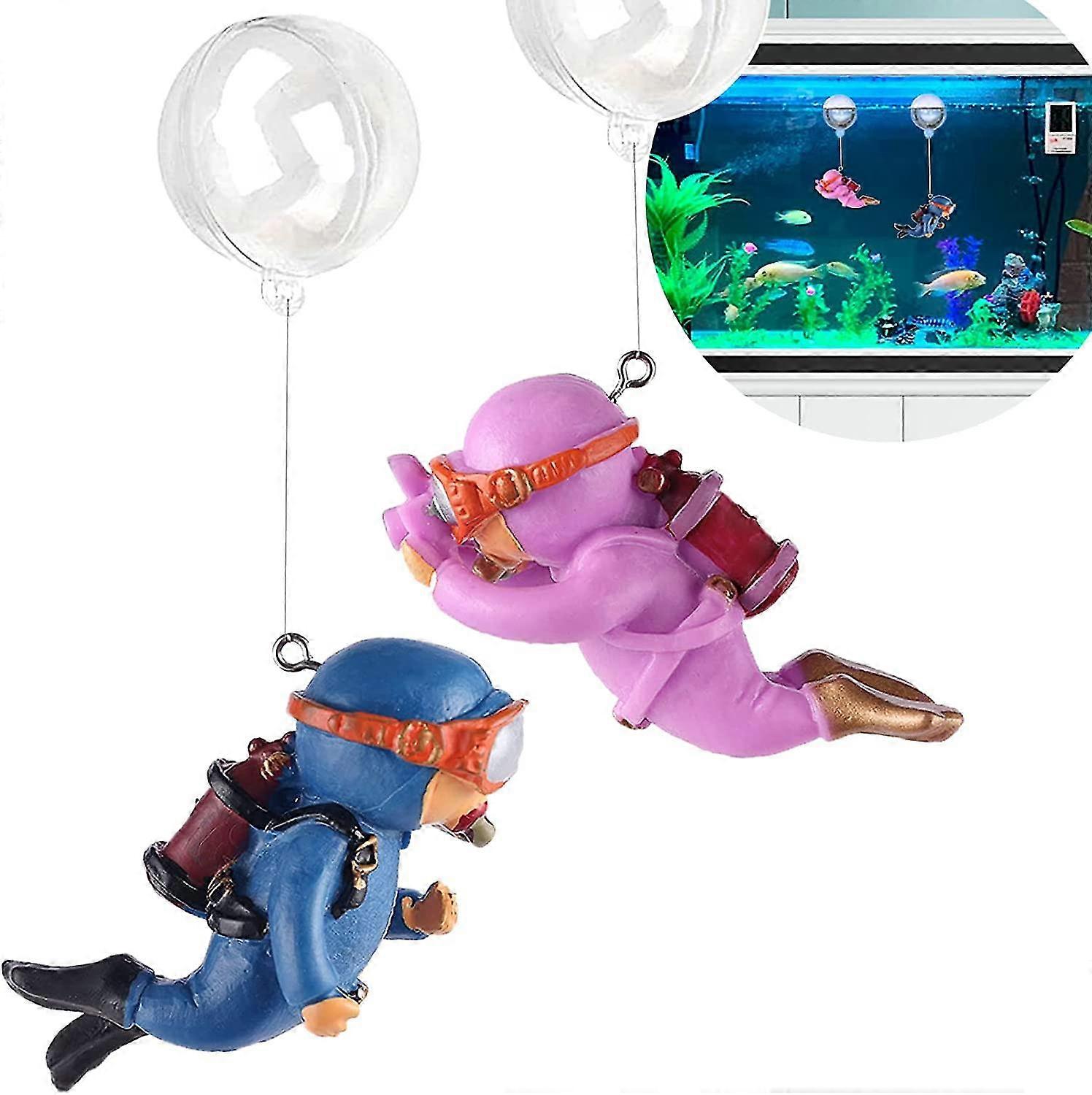 Akvaryum Dekorasyon Aksesuarları Akvaryum Dalgıç Dekorasyon Büyük Küçük Balık Süslemeler İçin Yüzen Balık Tankı Dekorasyonları Betta Balık Oyuncakları (2 Paket)