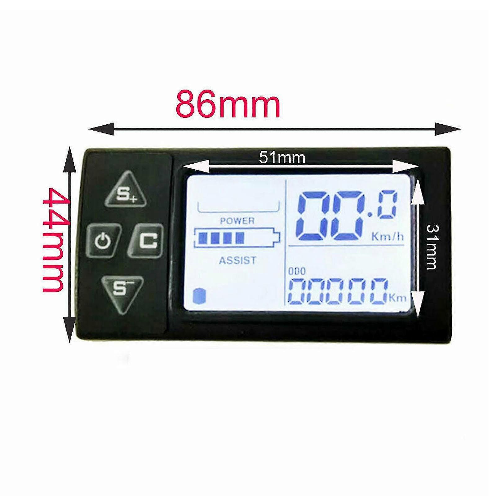 36v/48v Lcd Electric Bike Display With Waterproof Plug For Ebike Bldc Controller