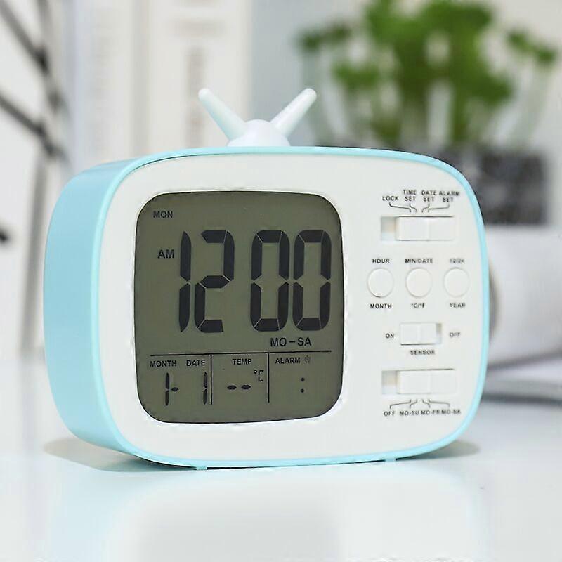 Smart Alarm Clock, Multifunctional LED Digital Display(Blue)