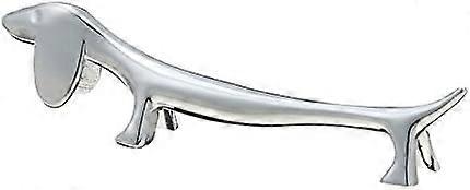 Set of 6 Cutlery Rests in the Shape of a Silver Dachshund, 2.5*9cm