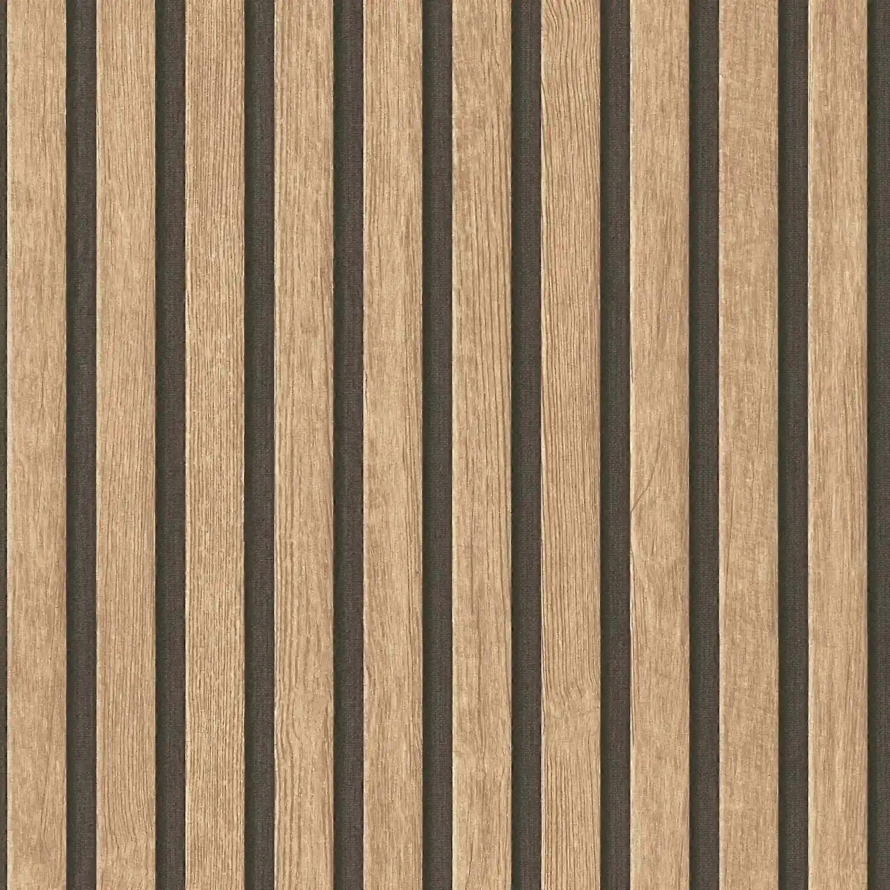AS Creation Wood Slat Natural Pre Pasted Wallpaper