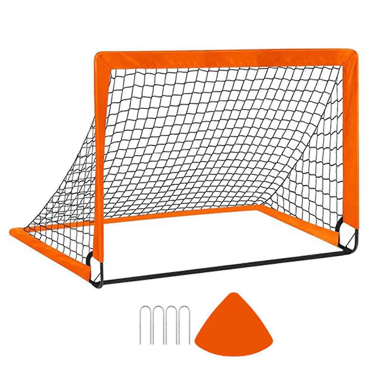 רשת שערי כדורגל לילדים שער כדורגל קומפקטי לפארק גארדן ספורט חיצוני כתום
