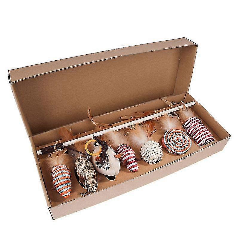 Pet Cat Interactive Wand Toy Cat Kitten Sisal Feather Fun Mouse Toys Collection