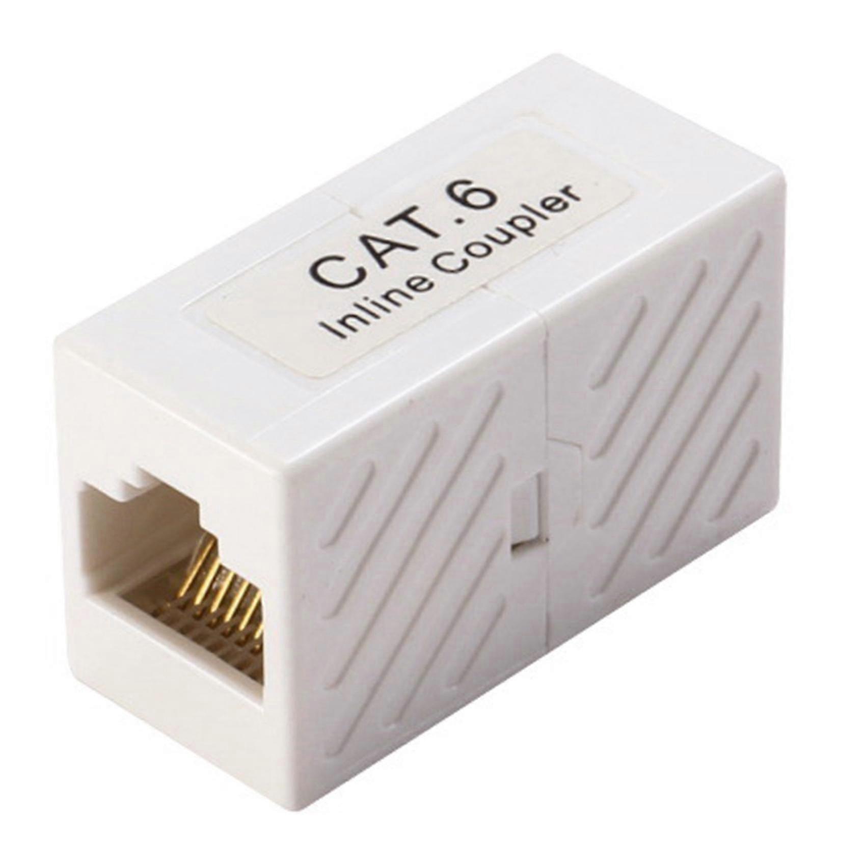 10 Pieces of RJ45 Coupler, Unshielded Pass-Through Module Ethernet Coupler, Suitable for Cat5 Cat5E