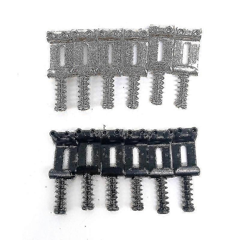 6 Roller Bridge Pull String Code Electric Guitar Saddle Black