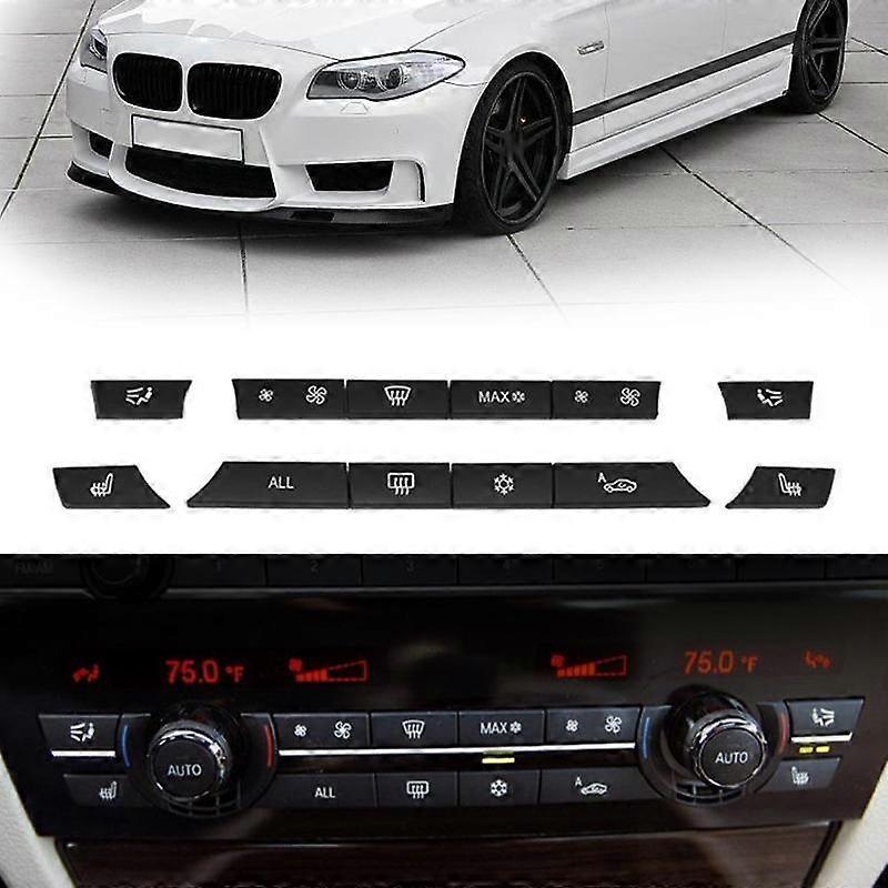 VODOOL 12Pcs Car Auto Air Conditional Button Key Caps A/C Heater Switch Kit Car-styling For BMW F07 GT/F10/F11 F01/F02 525 730