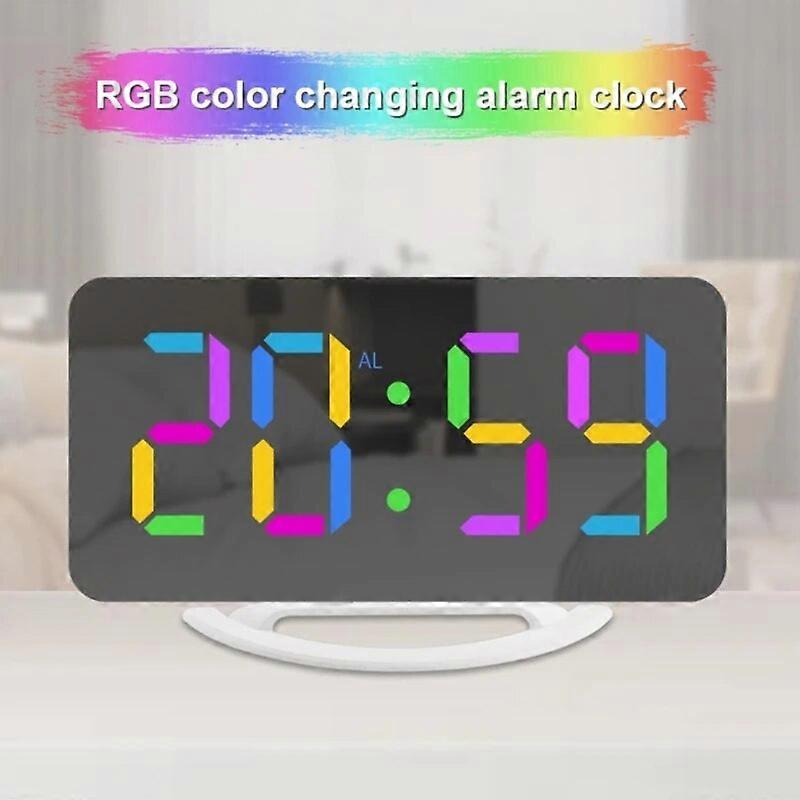 Digital Clock Large Display LED Mirror Electric Alarm Clock for Home Bedroom Wholesale