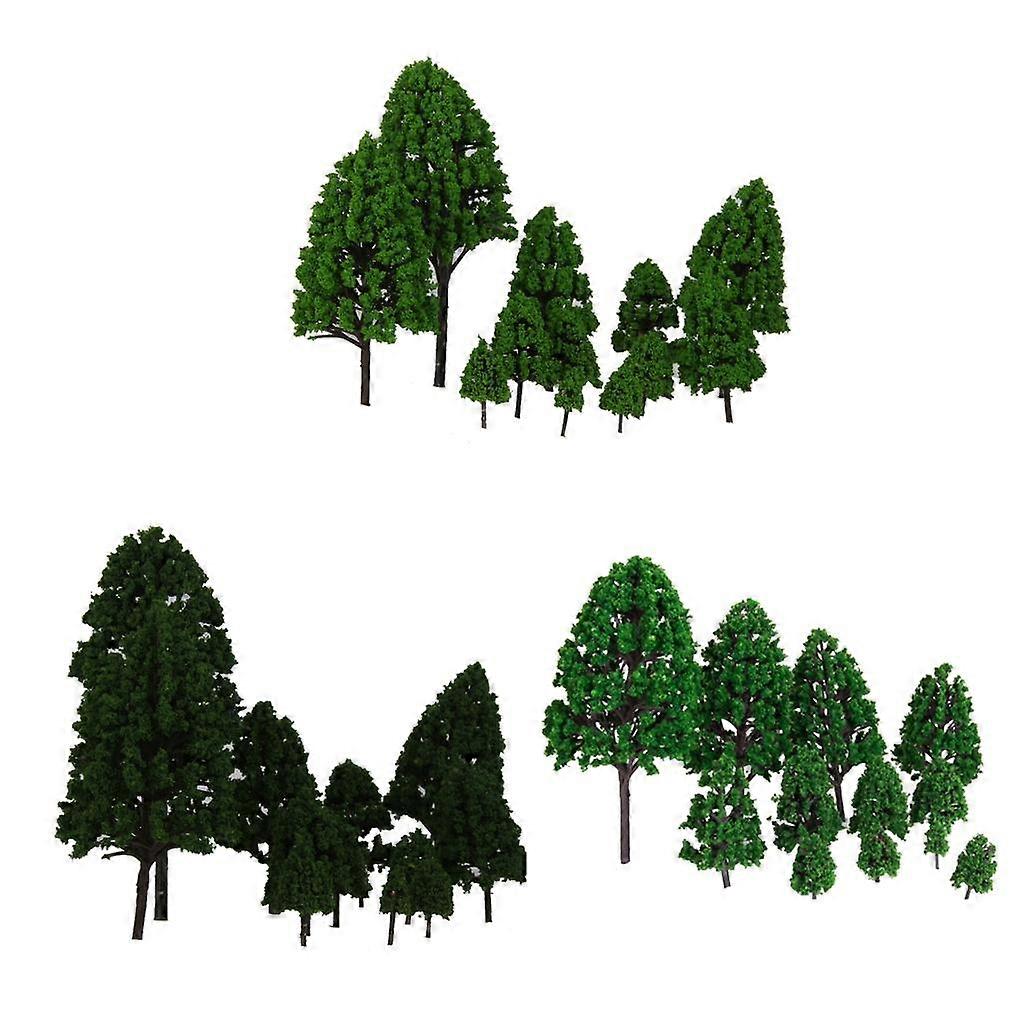 36pcs Architecture Scenery Model Trees Train Railroad Landscape HO OO Scale