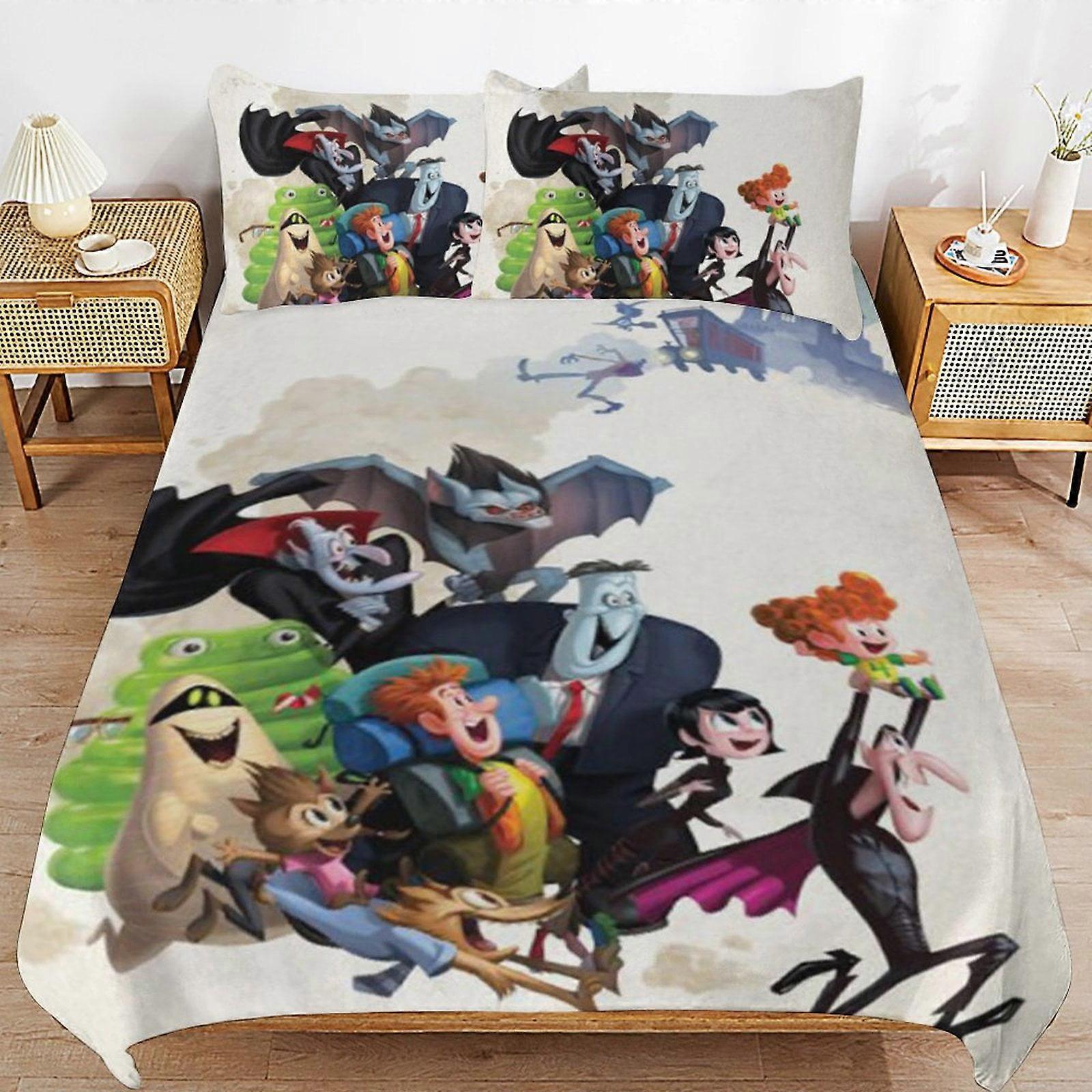 Bedding set GD360 Hotel Transylvania Comforter Set 3 Pieces Quilt Cover Set Soft Bedding Sets for All Seasons (1 Comforter  2 Pillowcases) HZ360
