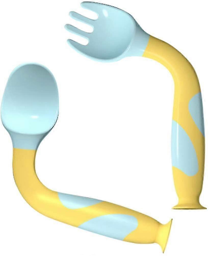 Spoon Silicone Fork Set Soft Curved Feeding Spoon