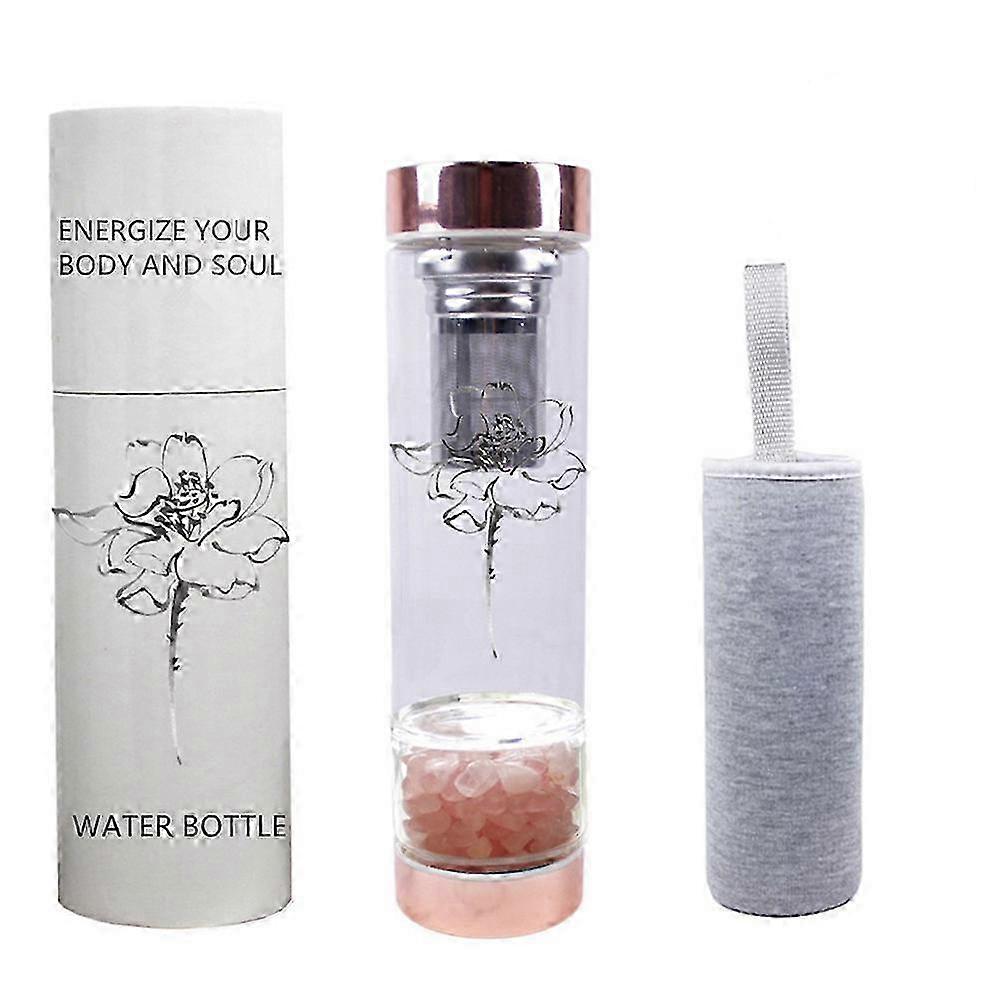 Rose quartz Crystal Elixir Infused Gem Water Bottle