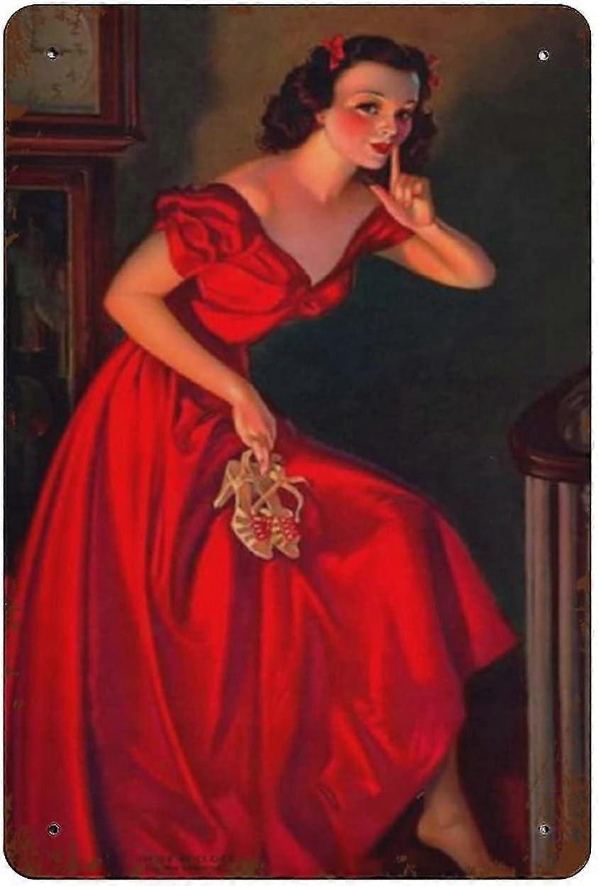 Placa de Metal Racing Pinup Girl Vintage Tin Poster Metal Sign 8x12 Polegadas OU 12x16 Polegadas Modo 2210