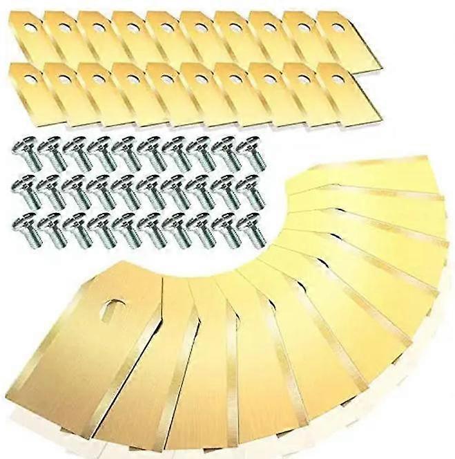 30 x Titanium Replacement Blades for All Husqvarna/Gardena/Yard Force/Automower Automower Lawn Mowers, Heavy Duty (3.1g / 0.75mm) with Screws