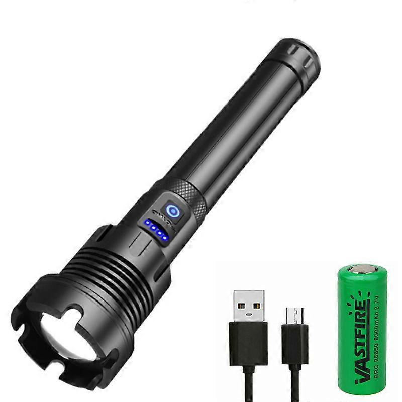 Super Bright XHP90 Torch Led Flashlight USB Rechargeable Tactical light COB