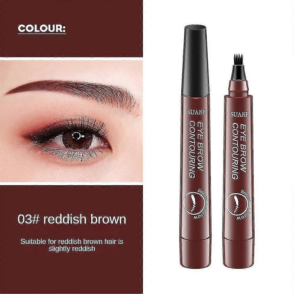 New 4-pronged Brow Pencil Pencil Waterproof Microblading Eye Brow Eyeliner Eyebrow Pen Pencil Brush Makeup Tools -GSL