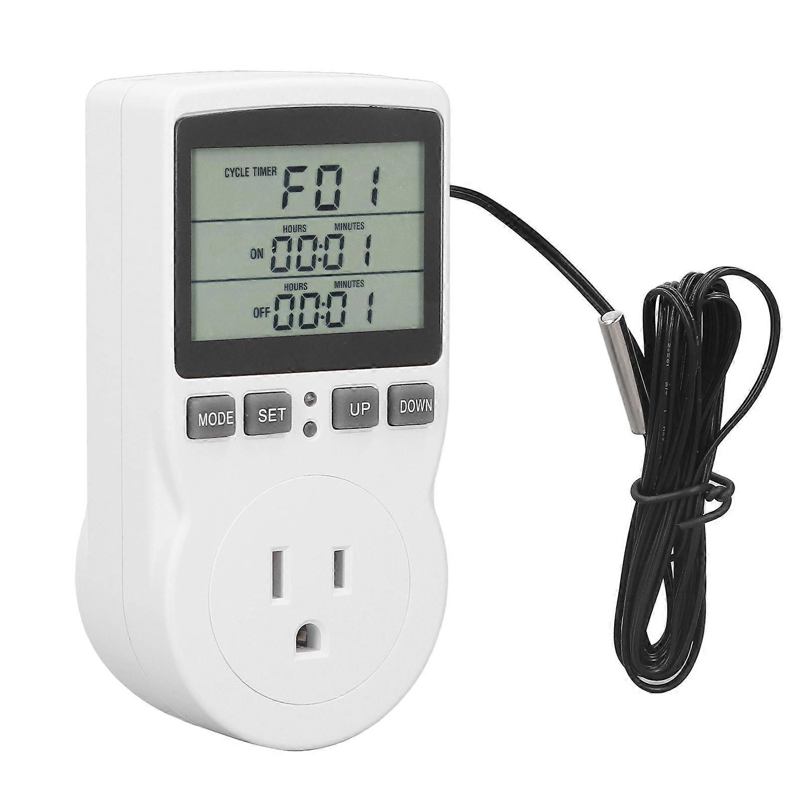LCD Display Electronic Thermostat Controller - Temperature Control Socket 100-250V 15A 1800W US Plug