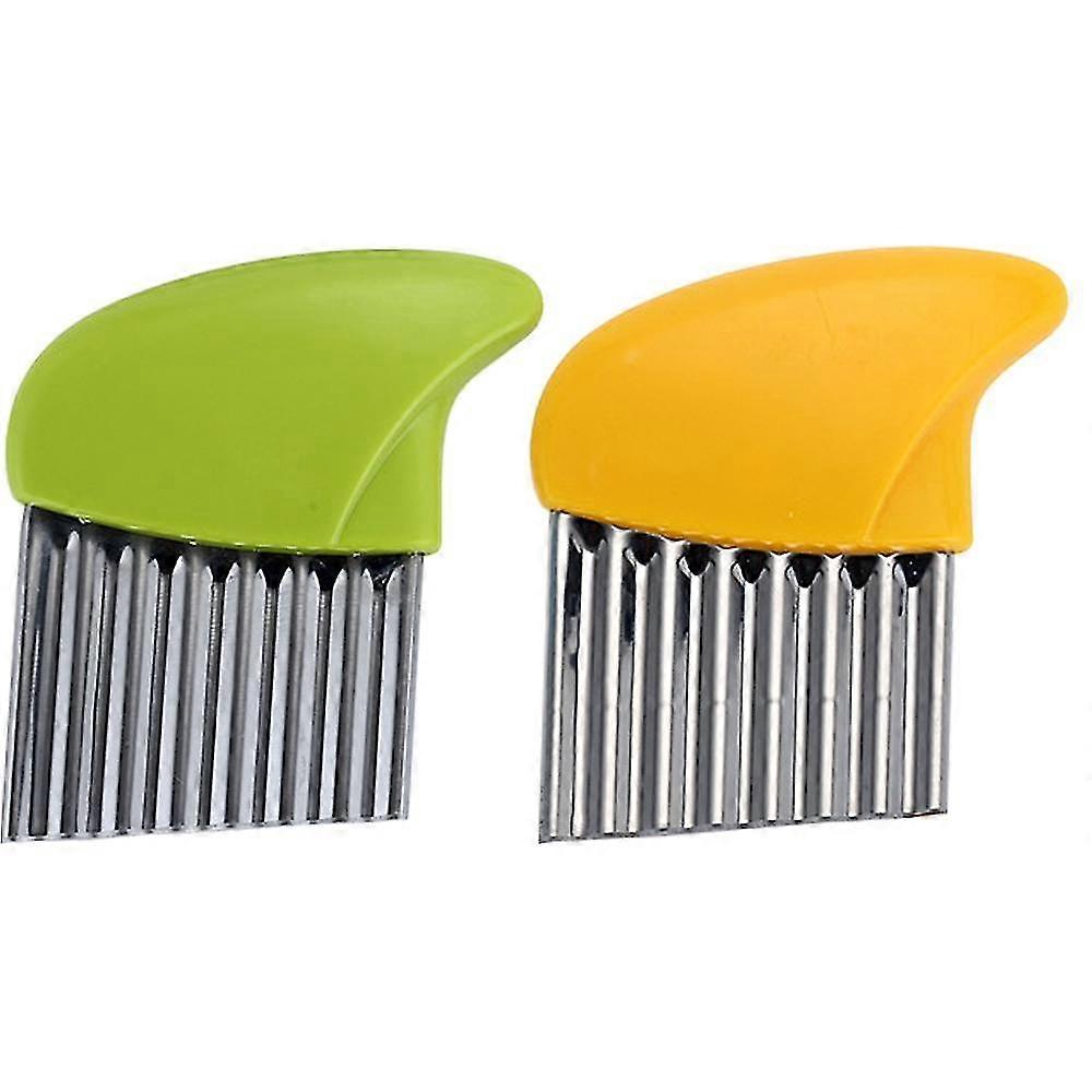 Stainless Steel Potato Carrot Chip Vegetable Crinkle Wavy Chopper Cutter French Fry Slicer