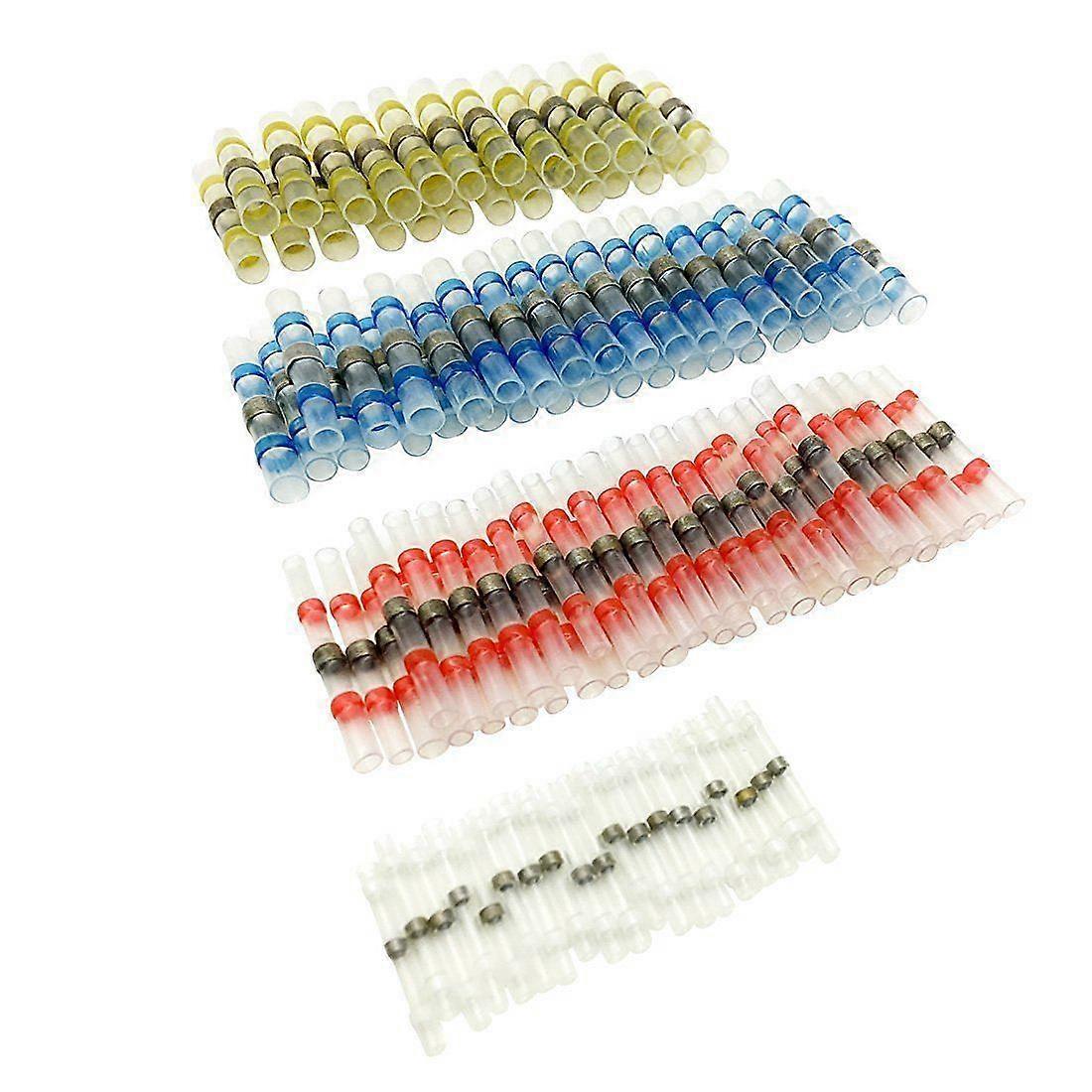 50pcs Solder Seal Wire Connector Solder Seal Heat Shrink Butt Connectors Terminals Copper(23Red 12Blue 10White 5Yellow)