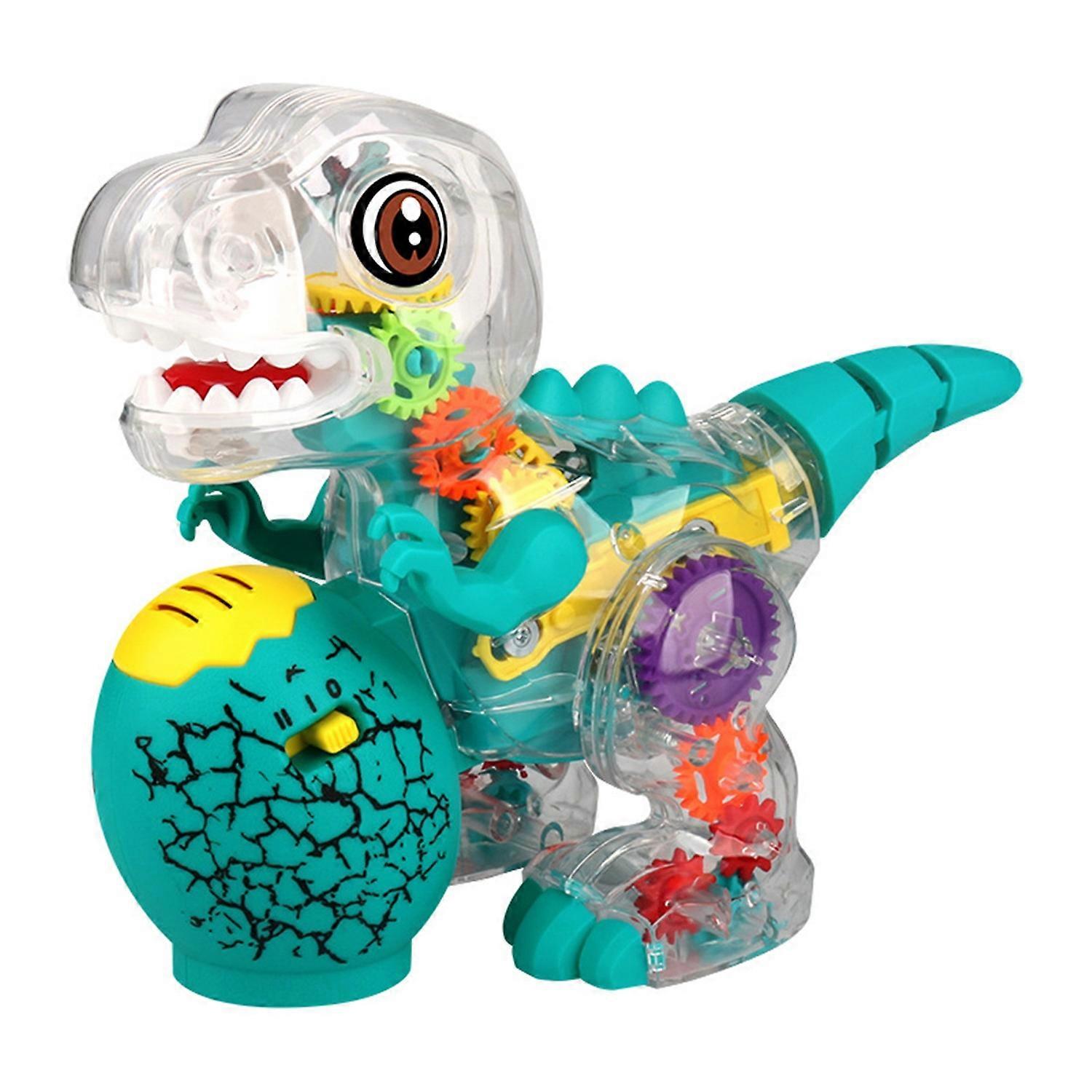Glowing Dinosaur Toy with Lights Transparent Plastic 360 Degree Rotating  Electric Dinosaur Robot
