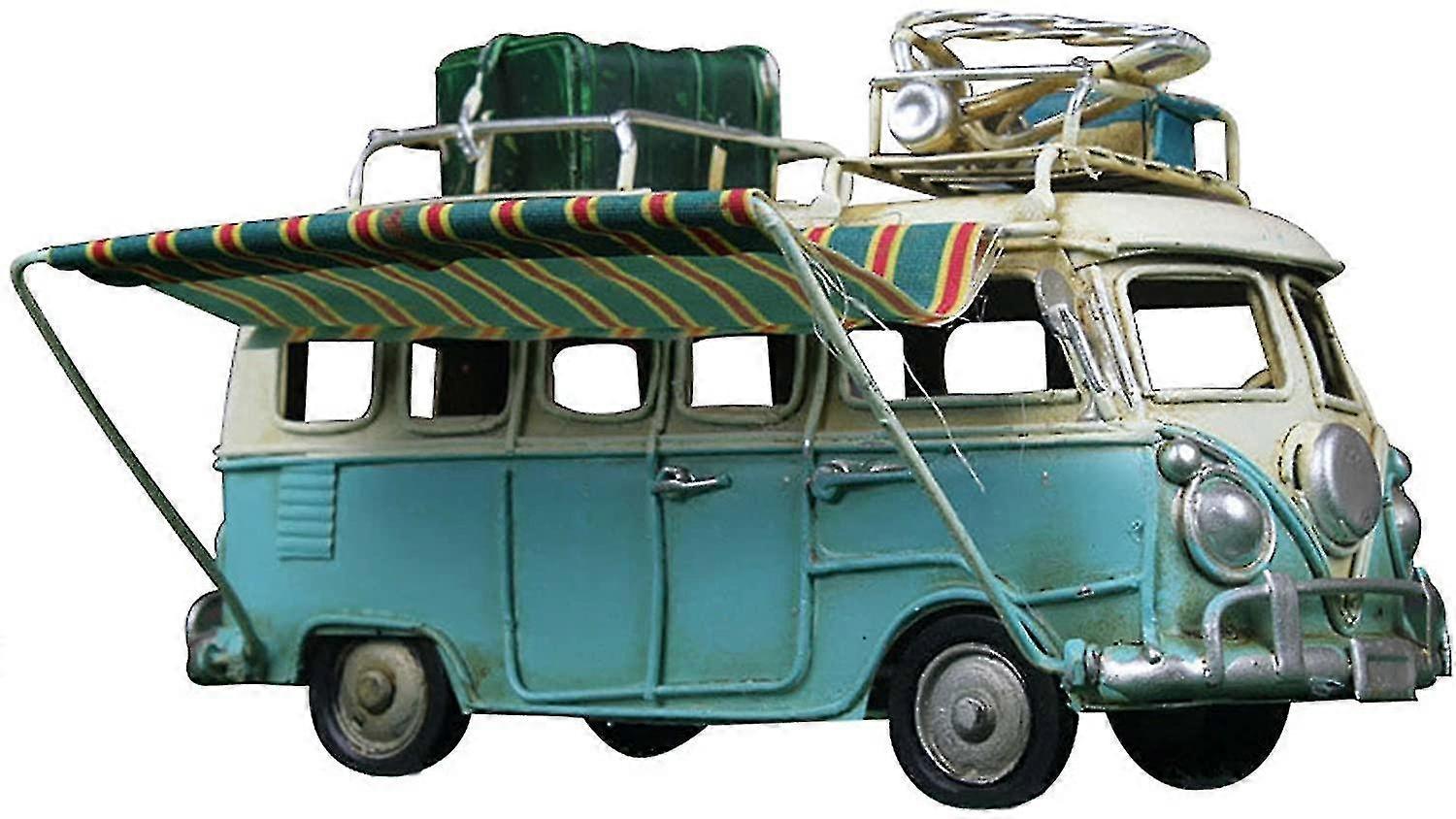 Retro Classic Camper Van Model, Metal Car Model Vintage Rv Camper Van  Simulation Limousine Beach Bus Home Decor For Desktop Shelf