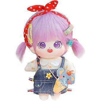20cm Plush Doll Purple Girl Naked Humanoid Stuffed Body no Attribute 8" Normal Body Wearable Clothing Dress Up Gifts (a-23-with Skeleton)