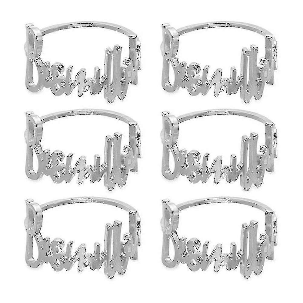 6 Stück Serviette Ringe Brief Metall Serviette Ring Set Wette Serviette H