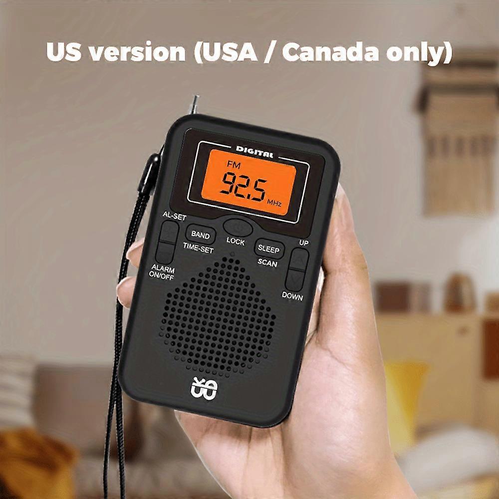 Cappsu AM FM Portable Radio Personal Radio with Excellent Reception Battery Operated by 2 AAA Batteries with Stero Earphone, Large LCD Screen, Alarm C