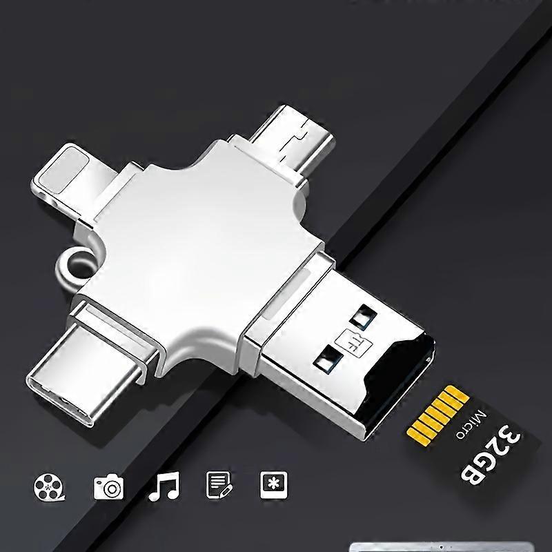 Suitable For IOS Adapter, For Android/Type-C Mobile Phone Four-in-one Multi-function Card Reader, TF Card USB 3.0