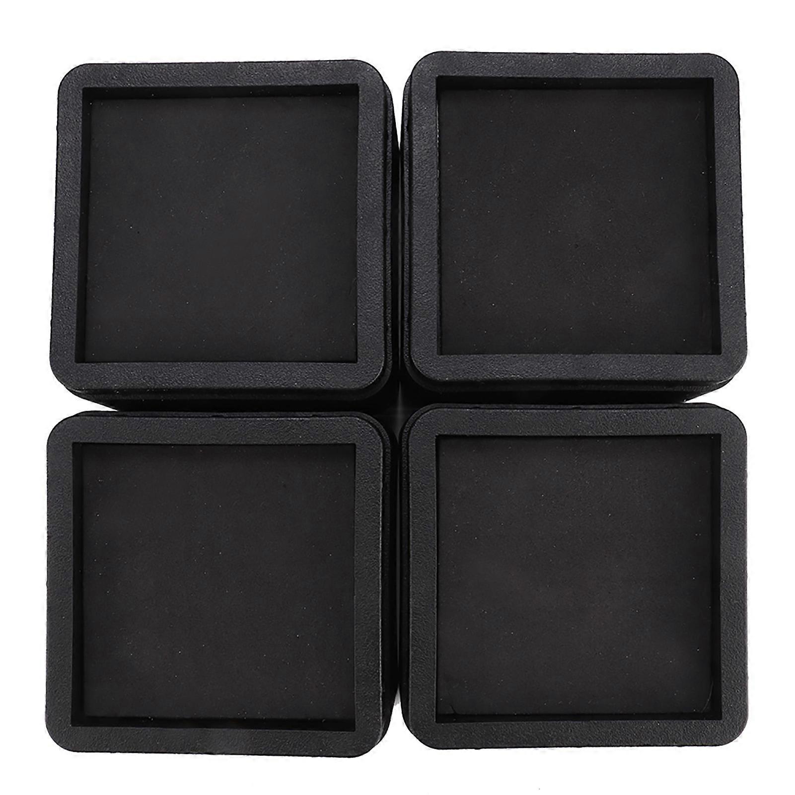 4PCS Black Square Stackable Bed Risers Furniture Legs Moisture-proof Insect-proof