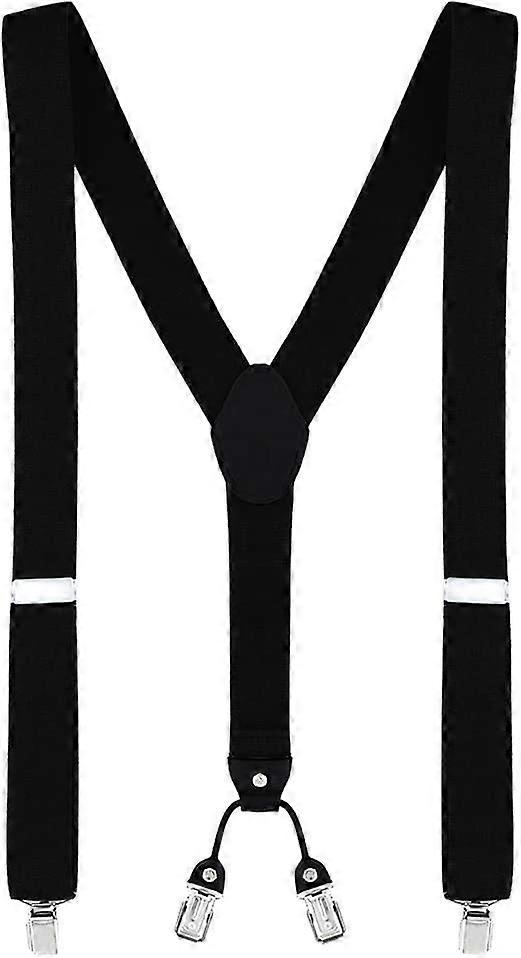 Y suspenders for men, 3.5 cm wide, elastic and adjustable, with matching bow tie 3.5x12 cm.