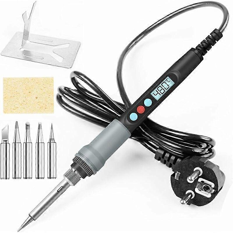 90W Precision Electric Soldering Kit with ON/OFF Switch Adjustable Temperature 200480 - 5 Soldering Tips - 1 Soldering Solder Wire an Soldering Iron H