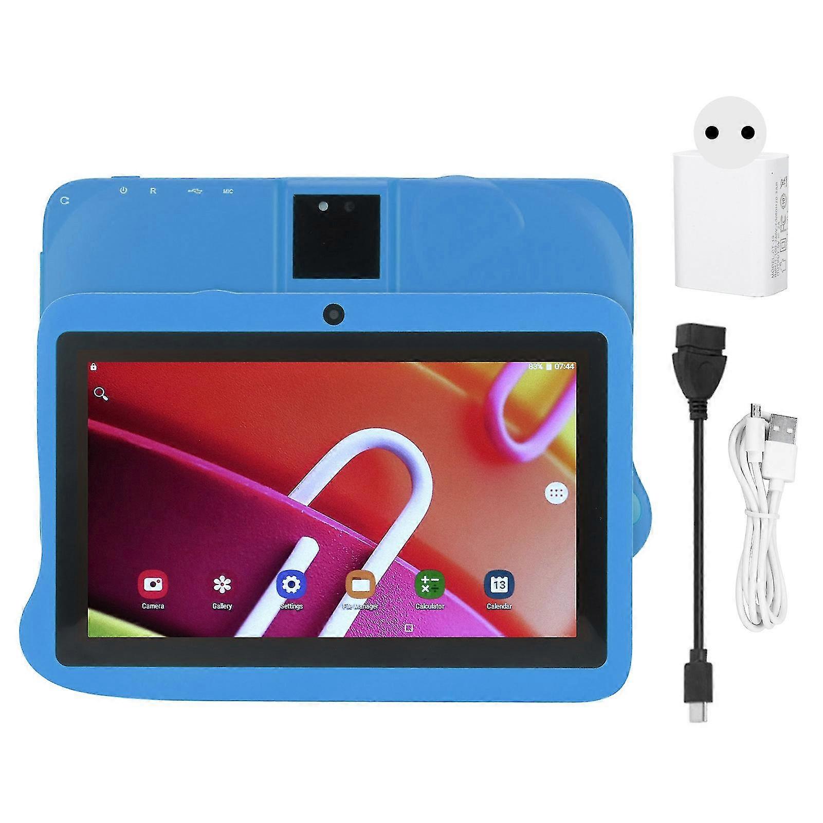 Blue 7 Inch Tablet with Octa Core CPU, 4GB RAM, and 128GB ROM
