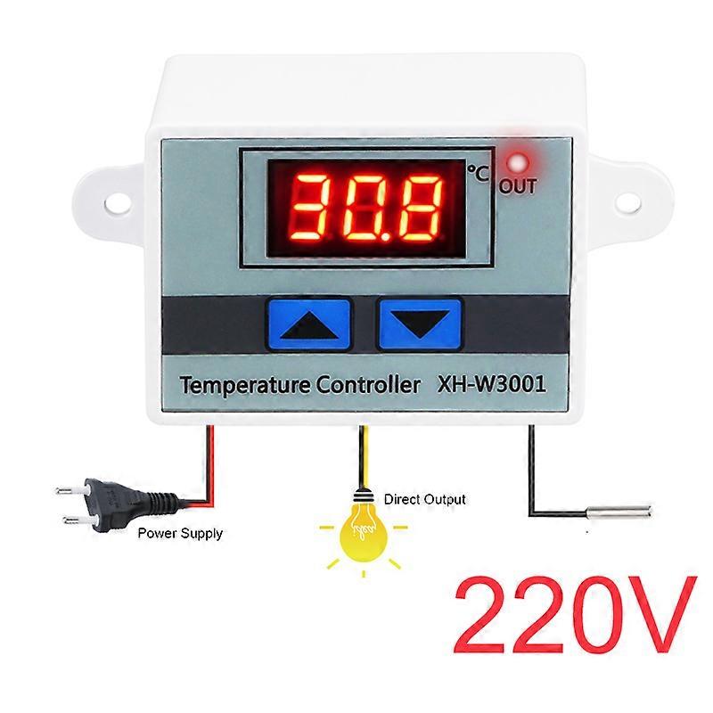 AC Digital LED Temperature Controller XH-W3001 For Incubator  Cooling Heating Switch Thermostat NTC Sensor