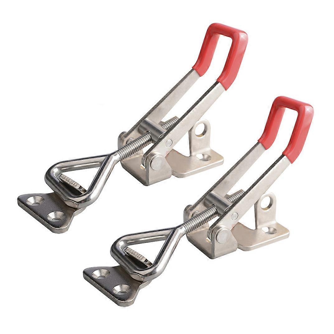 2Pcs Heavy Duty Adjustable Toggle Latch Clamp With Lock Hole 304 stainless steel