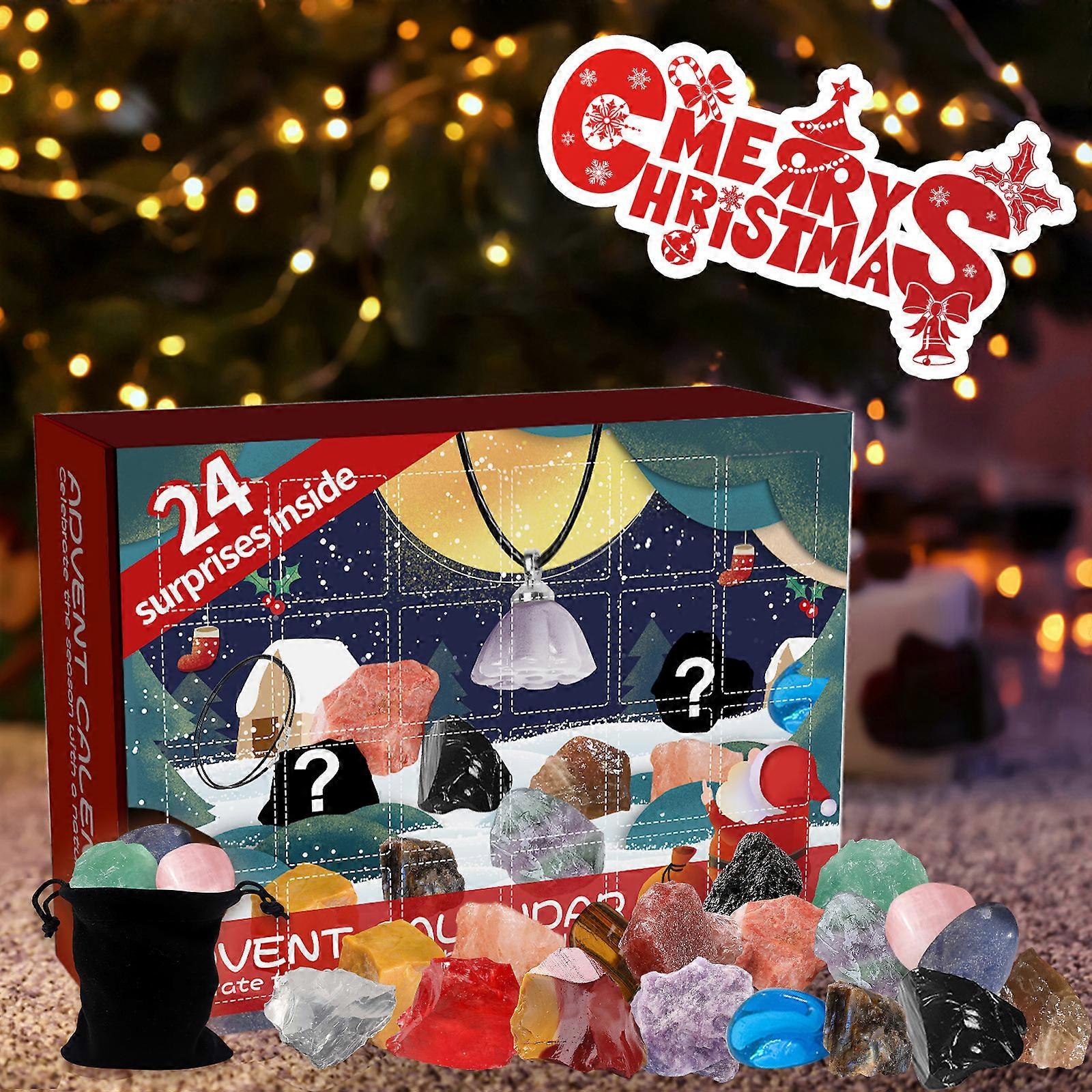 24 Days Xmas Countdown Minerals & Fossils Advent Calendar for Kids Adult Gift
