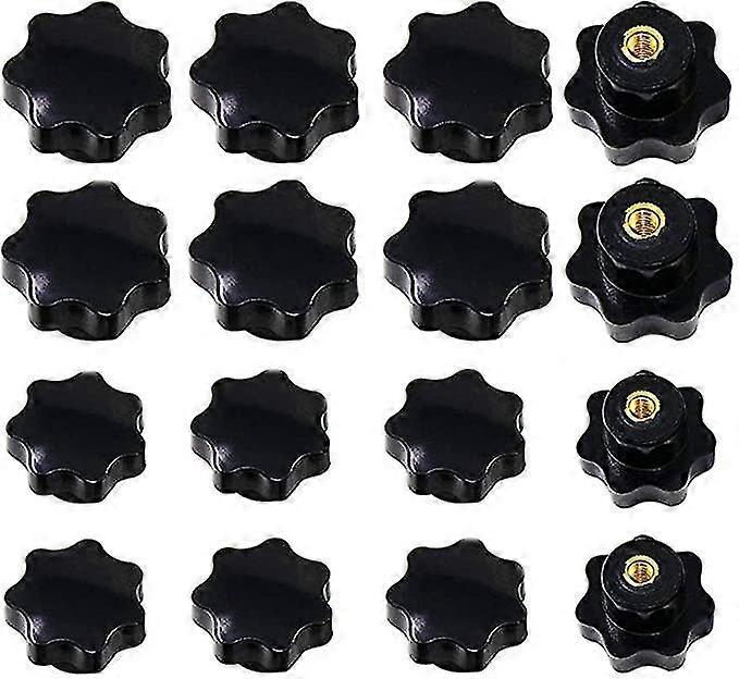 20 Pieces Knurled Thread Clamp Knob M6 And M8 Female Star Grip Black Internal Thread Clamping Bolt For Machine Tool