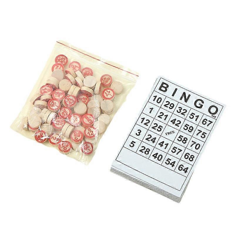 لعبة البنغو اللوحية ، بطاقات البنغو الكلاسيكية ، لعبة البنغو الخشبية القديمة ، مع 40 بطاقة رقم البنغو و 75 لعبة شطرنج