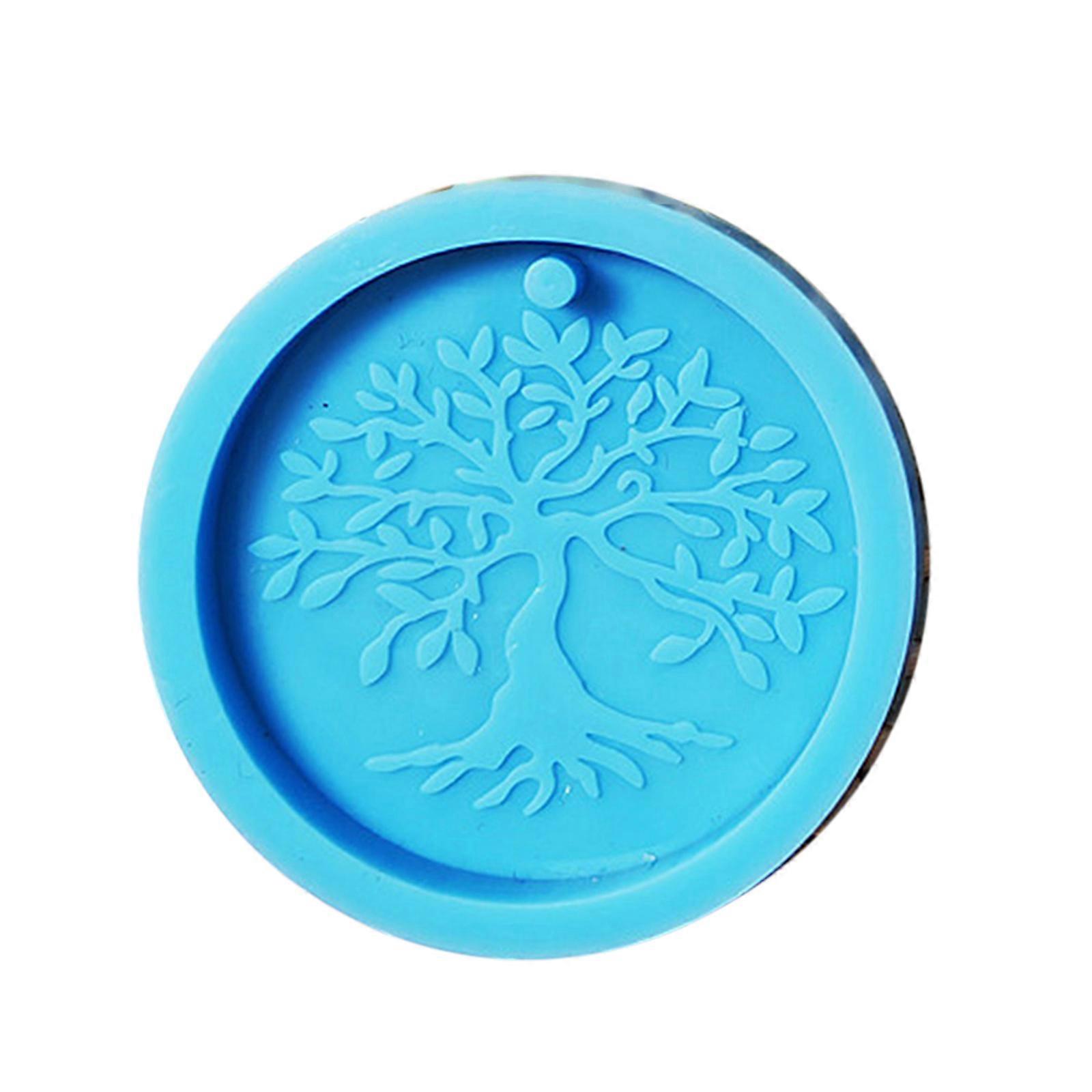 Round Keychain Silicone Mold Circle Keychain Charms Epoxy Resin Molds Casting Molds with Hole