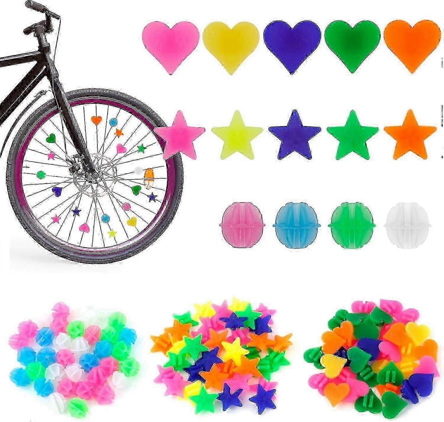 144 Pieces Colorful Bicycle Spokes Bicycle Accessories Kids,bicycle Reflective Oak Clicker, Bicycle Spokes Decorations