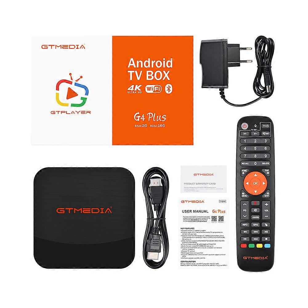 Android 9.0 GTMEDIA G4 Plus TV Box Built-in Wifi 2.4G+BT4.1, 802.1.1b/g/n Support M3U, Free Internet searching,stock in spain