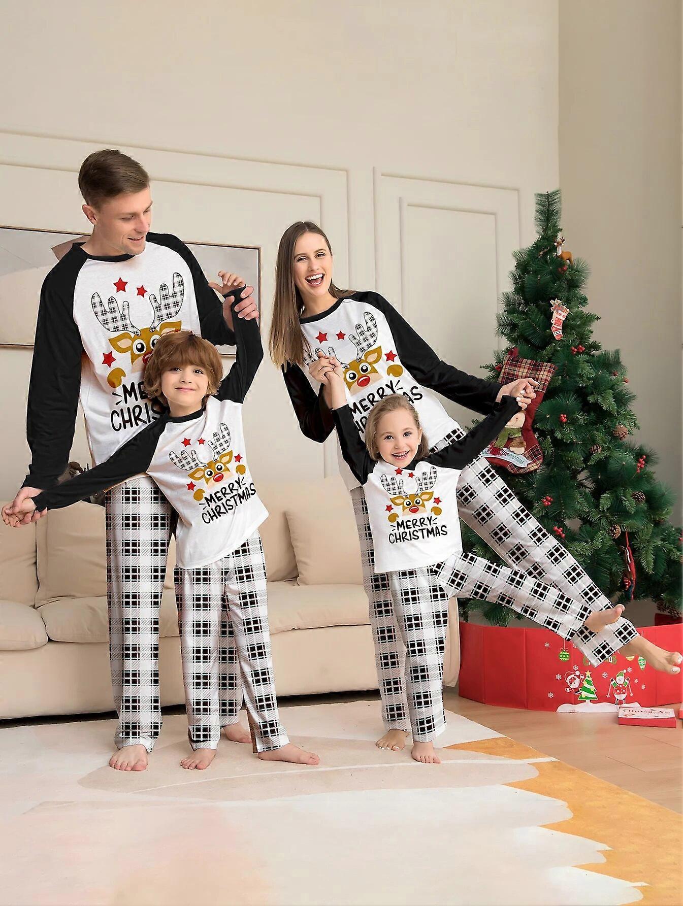 Nouveau Pyjama Famille De Noël D'hiver Ensemble Maman Papa Enfants