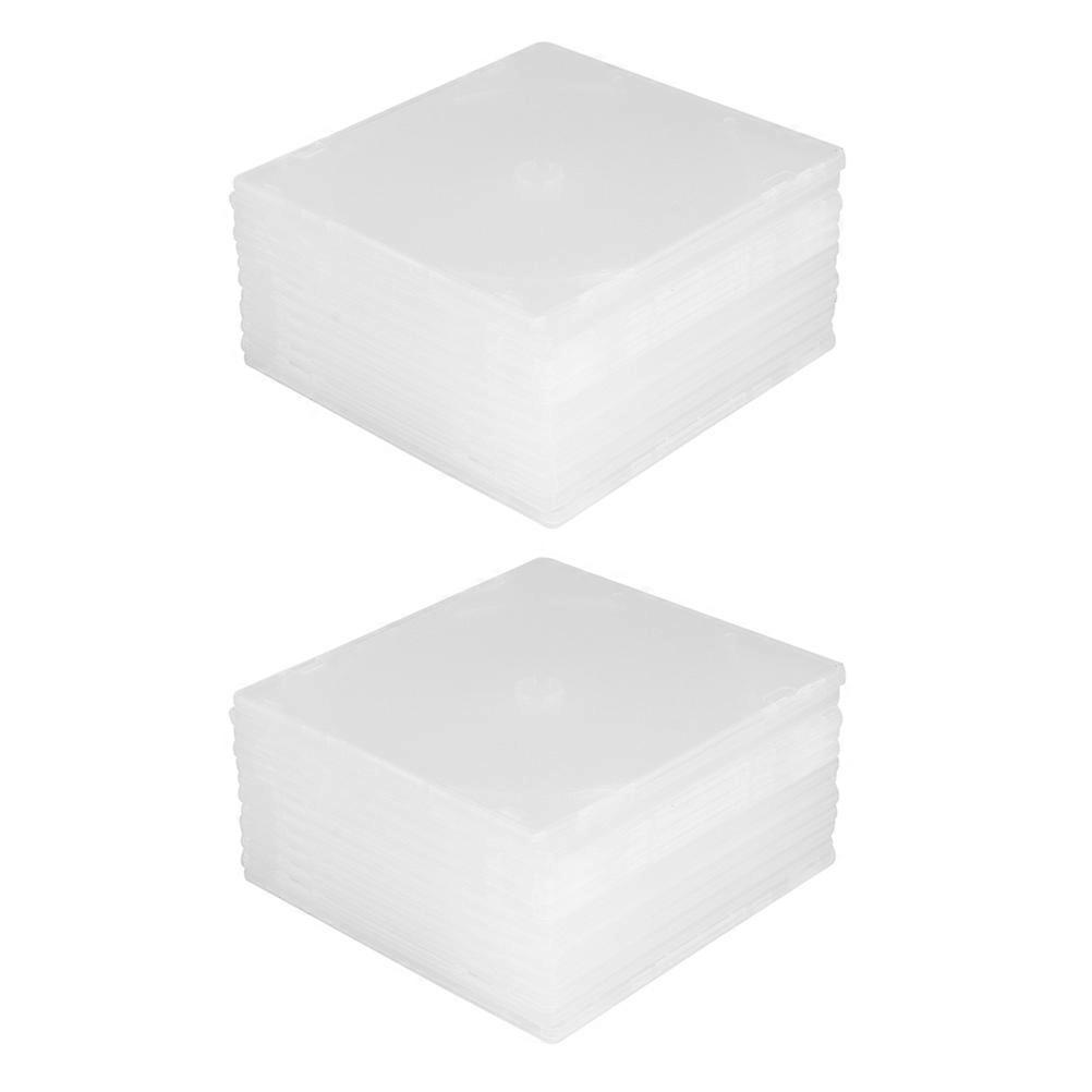 20Pcs Transparent Single CD DVD Case Boxes Slim Clear Storage Organizer