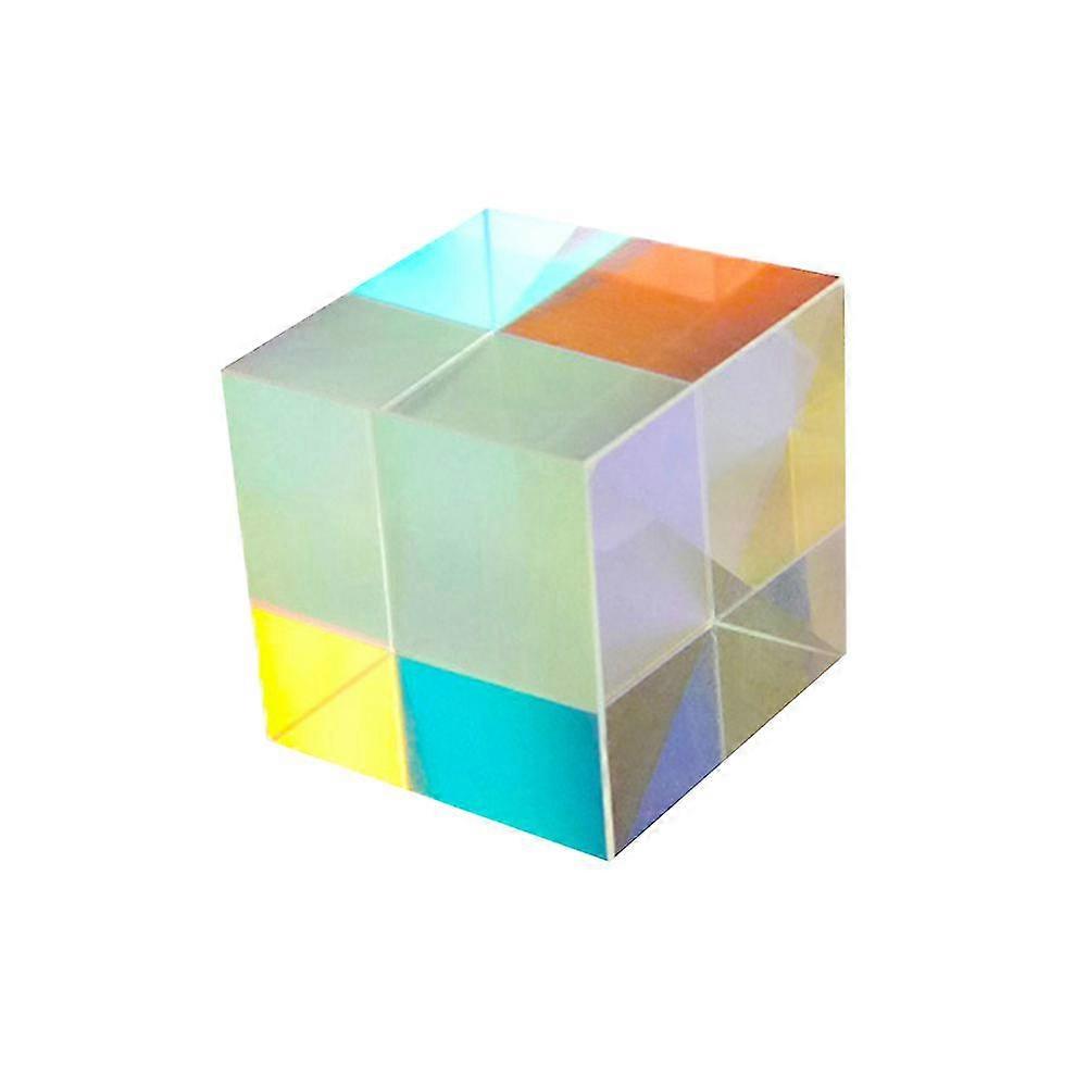 Sechsseitiges helles Licht Buntglas Würfel Prisma Optisches Experiment Instrument