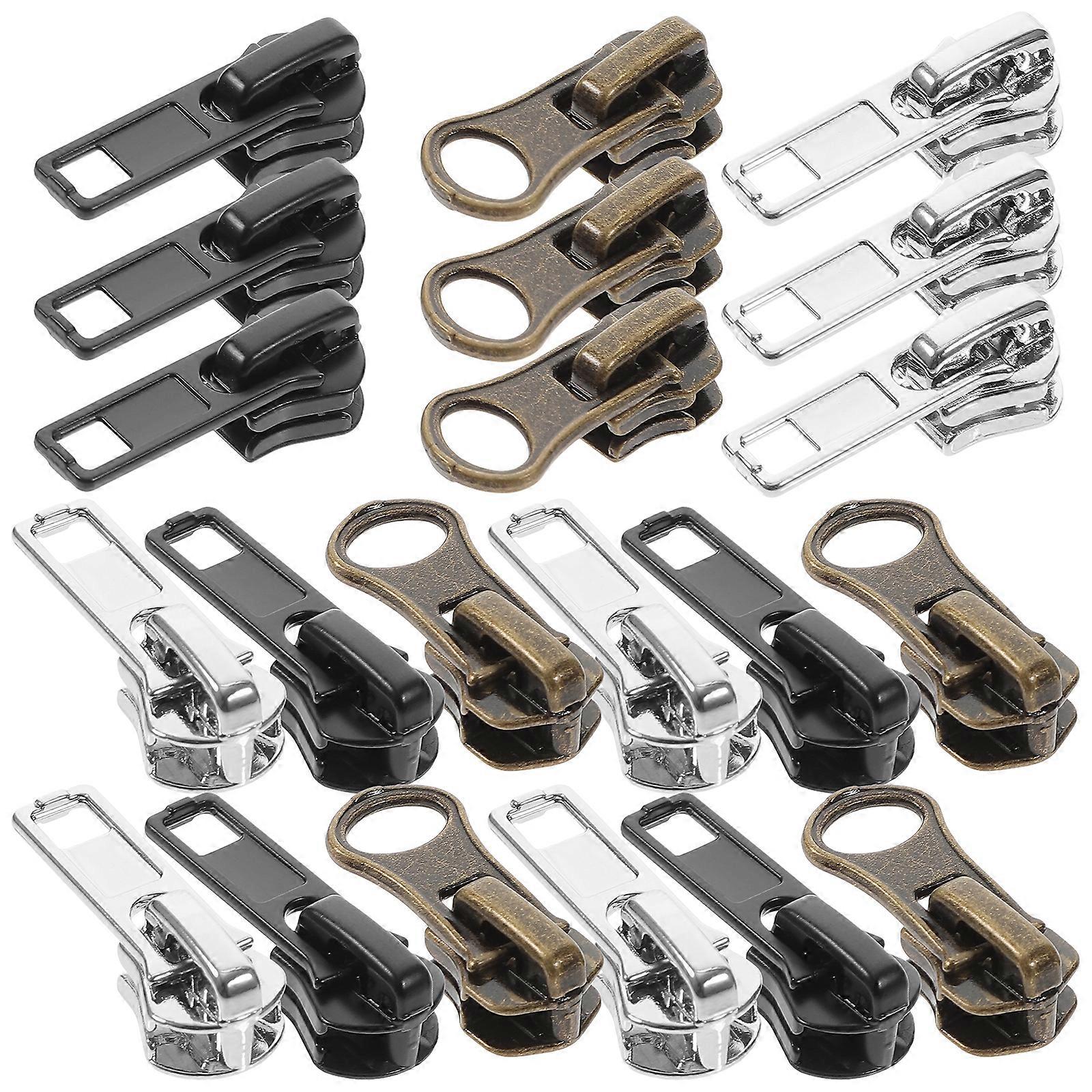 57Pcs Zipper Slider Replacements Multi-Purpose DIY Zipper Heads DIY Zipper Pulls Zipper Supplies